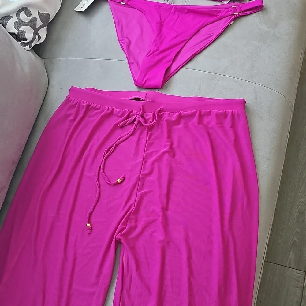 NWT TiniBikini Fuchsia Bikini 3 PIECE Set